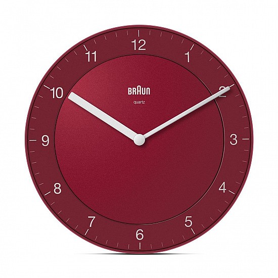 Настінні часи BRAUN BC06 Braun Classic Analogue Wall Clock - Red