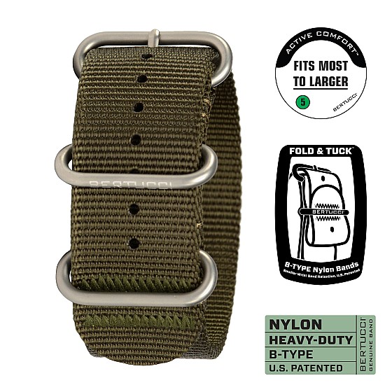 Ремінець BERTUCCI 1 B-Type Heavy Duty DX3 Defender Olive Nylon Band