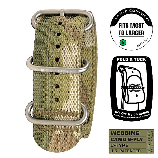 Ремінець BERTUCCI 1 - 26 mm C-Type Camo Webbing - Multicam