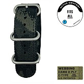 Ремінець BERTUCCI 7/8 - 22 mm C-Type 2-Ply Camo Webbing - Black Multicam