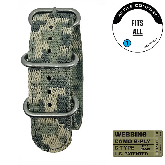 Ремінець BERTUCCI 7/8 - 22 mm C-Type 2-Ply Camo Webbing - Digicam