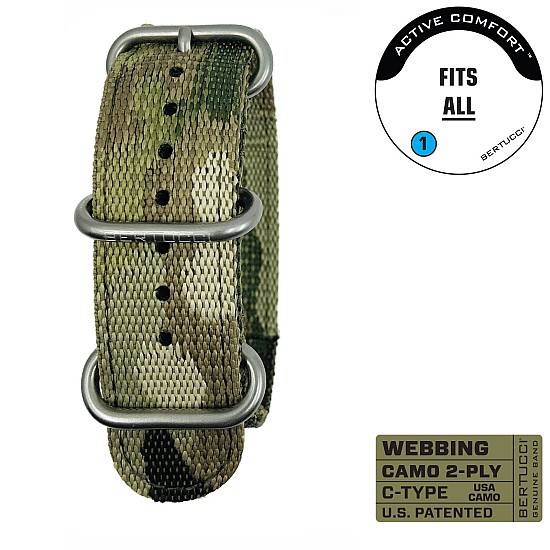 Ремінець BERTUCCI 7/8 - 22 mm C-Type 2-Ply Camo Webbing - Multicam