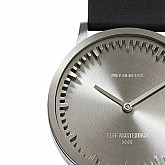 Годинник Leff Tube Watch T32 Steel / Black Leather Strap