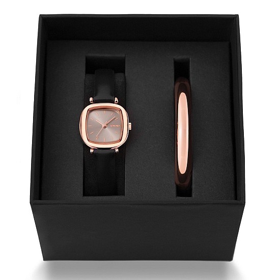 Годинник Komono Moneypenny Black Rose + Bangle