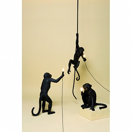 Настільна лампа Seletti The Monkey Lamp Black Sitting Version