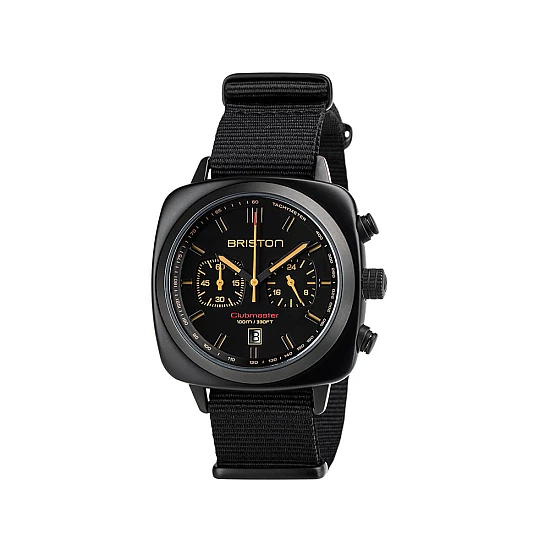 Годинник BRISTON Clubmaster Chrono date SPORT 42 Black PVD BLACK matt acetate Годинник BRISTON Clubmaster Chrono date SPORT 42 Black PVD BLACK matt acetate