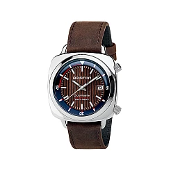 Годинник BRISTON Clubmaster DIVER AUTO HMS Date 42 STEEL WOOD dial Navy blue