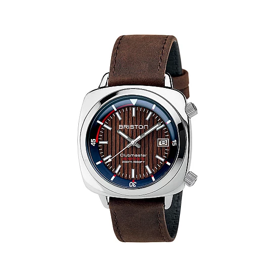 Годинник BRISTON Clubmaster DIVER AUTO HMS Date 42 STEEL WOOD dial Navy blue Годинник BRISTON Clubmaster DIVER AUTO HMS Date 42 STEEL WOOD dial Navy blue