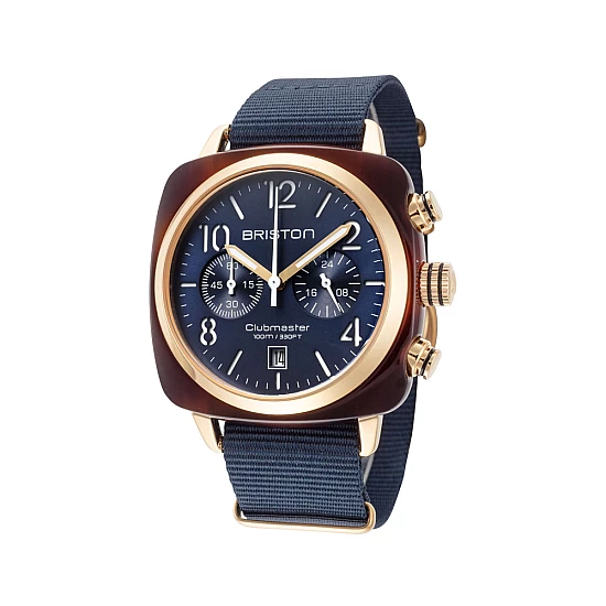 Годинник BRISTON Clubmaster Chrono date YG Steel 40 TORTOISE acetate MIDNIGHT Годинник BRISTON Clubmaster Chrono date YG Steel 40 TORTOISE acetate MIDNIGHT