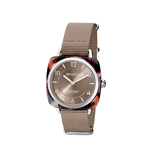 Годинник BRISTON Clubmaster HM Steel 36 GREY TORTOISE acetate Taupe sunray dial Годинник BRISTON Clubmaster HM Steel 36 GREY TORTOISE acetate Taupe sunray dial