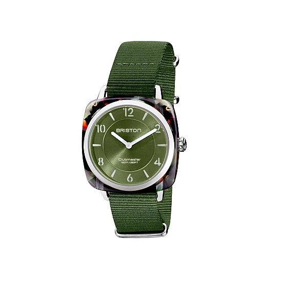 Годинник BRISTON Clubmaster CHIC HM Steel 36 GREEN TORTOISE acetate OLIVE sunray Годинник BRISTON Clubmaster CHIC HM Steel 36 GREEN TORTOISE acetate OLIVE sunray