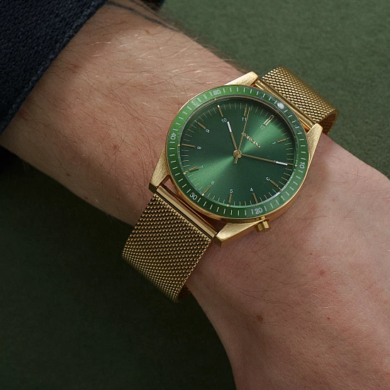 Годинник KOMONO Ray Legacy Mesh Gold Green Годинник KOMONO Ray Legacy Mesh Gold Green