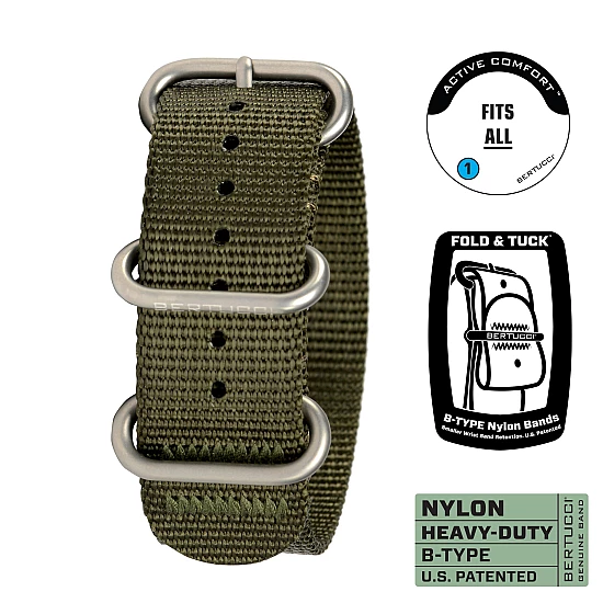 Ремінець BERTUCCI 7/8 - 22 mm B-Type Nylon Band - Forest 97 Ремінець BERTUCCI 7/8 - 22 mm B-Type Nylon Band - Forest 97