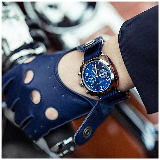 Годинник BRISTON Clubmaster Chrono date Steel 40 TORTOISE acetate Blue sunray dial Годинник BRISTON Clubmaster Chrono date Steel 40 TORTOISE acetate Blue sunray dial
