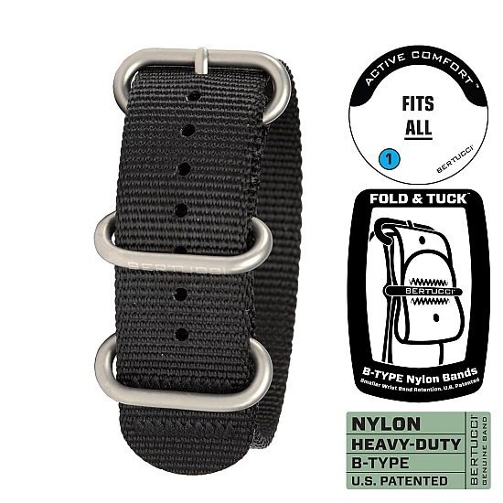 Ремінець BERTUCCI 7/8 - 22 mm B-Type Nylon Band - Black 95 Ремінець BERTUCCI 7/8 - 22 mm B-Type Nylon Band - Black 95