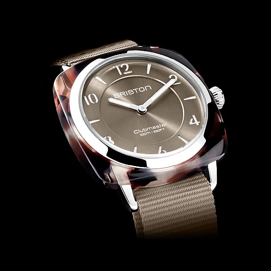 Годинник BRISTON Clubmaster HM Steel 36 GREY TORTOISE acetate Taupe sunray dial Годинник BRISTON Clubmaster HM Steel 36 GREY TORTOISE acetate Taupe sunray dial