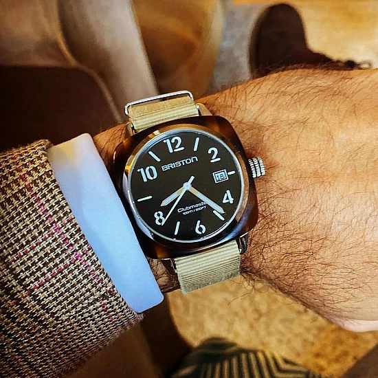 Годинник BRISTON Clubmaster HMS date Steel 40 TORTOISE Годинник BRISTON Clubmaster HMS date Steel 40 TORTOISE