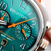 Годинник BRISTON Clubmaster Chrono date Steel 40 TORTOISE acetate EM dial&orange Годинник BRISTON Clubmaster Chrono date Steel 40 TORTOISE acetate EM dial&orange