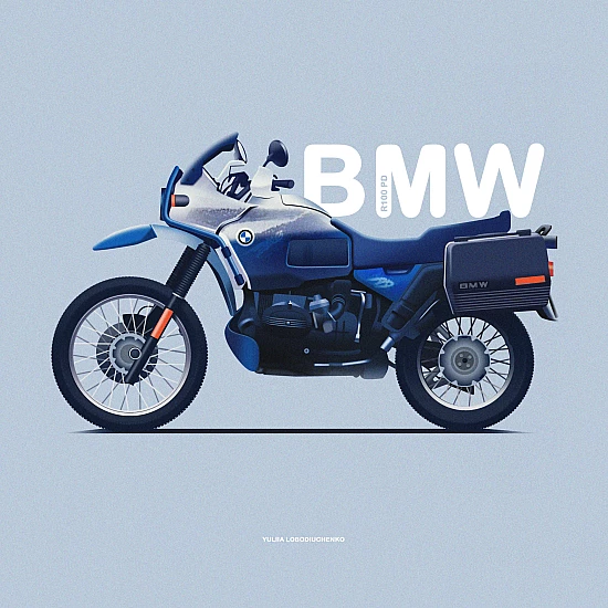 Постер Lobodiuchenko Illustration BMW R100 PD Постер Lobodiuchenko Illustration BMW R100 PD