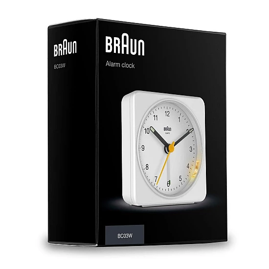 Годинник Braun BC03 Classic Analogue Alarm Clock - White Годинник Braun BC03 Classic Analogue Alarm Clock - White