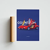 Постер Lobodiuchenko Illustration Lamborghini Countach Постер Lobodiuchenko Illustration Lamborghini Countach