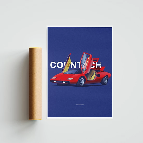 Постер Lobodiuchenko Illustration Lamborghini Countach Постер Lobodiuchenko Illustration Lamborghini Countach