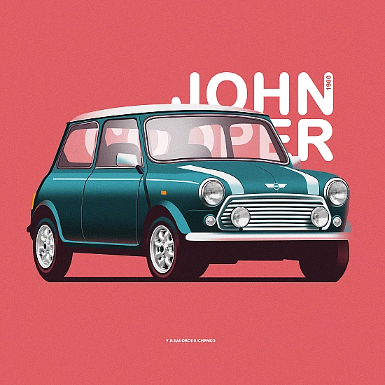 Постер Lobodiuchenko Illustration JOHN COOPER 1960 MINI Постер Lobodiuchenko Illustration JOHN COOPER 1960 MINI