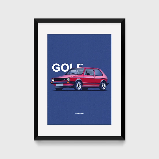Постер Lobodiuchenko Illustration VW Golf Постер Lobodiuchenko Illustration VW Golf