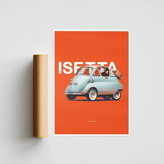 Постер Lobodiuchenko Illustration BMW Isetta Постер Lobodiuchenko Illustration BMW Isetta