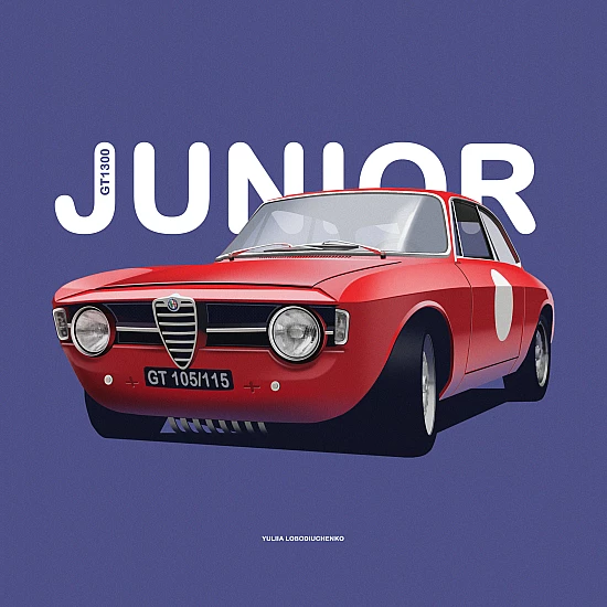 Постер Lobodiuchenko Illustration Alfa Romeo Junior Постер Lobodiuchenko Illustration Alfa Romeo Junior