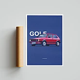 Постер Lobodiuchenko Illustration VW Golf Постер Lobodiuchenko Illustration VW Golf