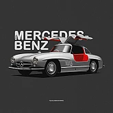 Постер Lobodiuchenko Illustration Mercedes-Benz 300 SL Постер Lobodiuchenko Illustration Mercedes-Benz 300 SL