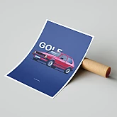 Постер Lobodiuchenko Illustration VW Golf Постер Lobodiuchenko Illustration VW Golf