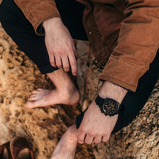 Годинник BRISTON Clubmaster Chrono date SPORT 42 Black PVD BLACK matt acetate Годинник BRISTON Clubmaster Chrono date SPORT 42 Black PVD BLACK matt acetate