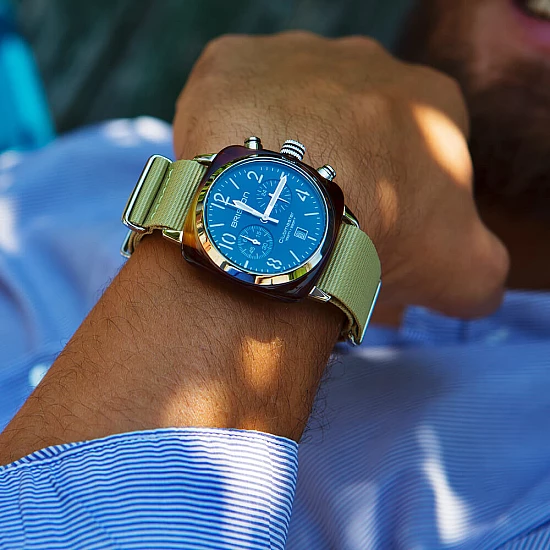 Годинник BRISTON Clubmaster Chrono date Steel 40 TORTOISE acetate Black dial Годинник BRISTON Clubmaster Chrono date Steel 40 TORTOISE acetate Black dial